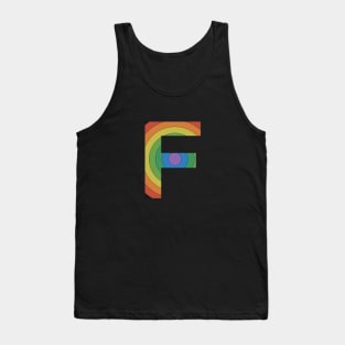 Retro Rainbow 'F' Sticker Tank Top